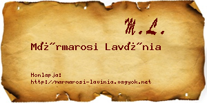 Mármarosi Lavínia névjegykártya